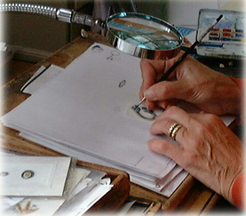 sketches for salmon brooch